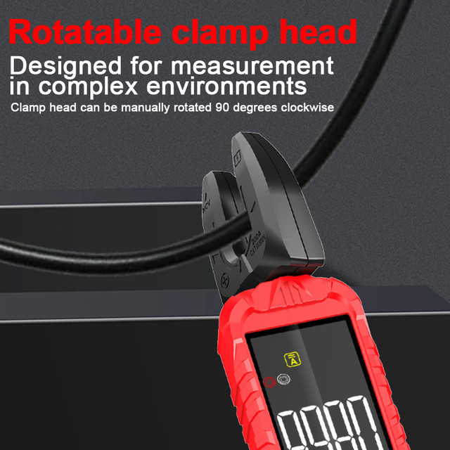 SNAKOL Digitalmultimeter DC AC Stromzangenmessgerät mit 6000 Zählungen und rotierendem Zangenkopf, Rot - Bild 1