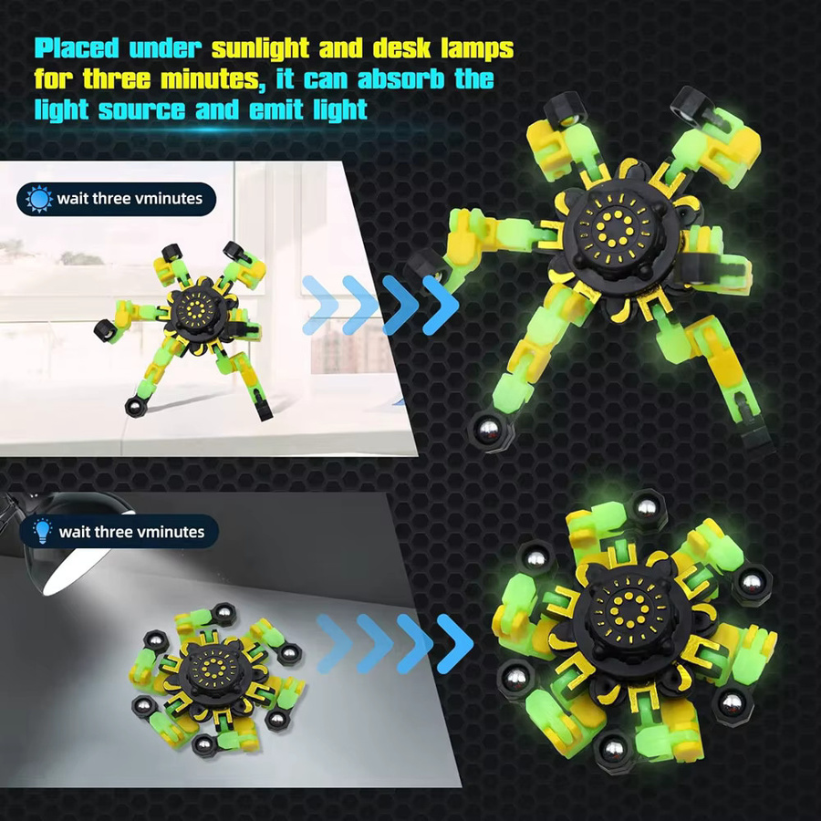 JK-ZMM Fidget Spinner Glow in The Dark, 4-teiliges Set, sensorisches Spielzeug - Bild 4