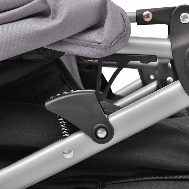 Zwillingskinderwagen von VD Home Furnishing mit Stahlrahmen in Grau und Schwarz, faltbar - Bild 1