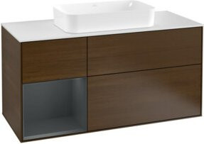 V&B Waschtischunterschrank Finion in Walnuss, lackiert, Breite: 120 cm, Tiefe: 50,1 cm, Höhe: 50,1 cm - Bild 1