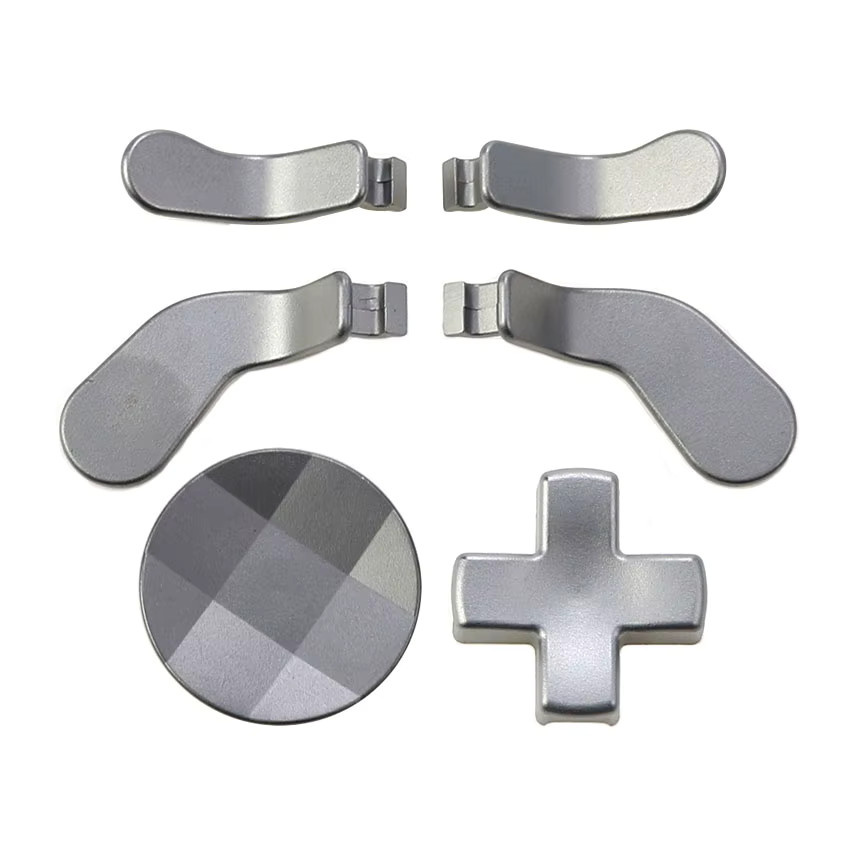 YuXi Zubehör-Set für Xbox One Elite Series 2 Controller in Silber und Grau mit Metall-D-Pad, Auslöseschlössern, Griffen, Paddeln und Ersatz-Thumbsticks - Bild 3