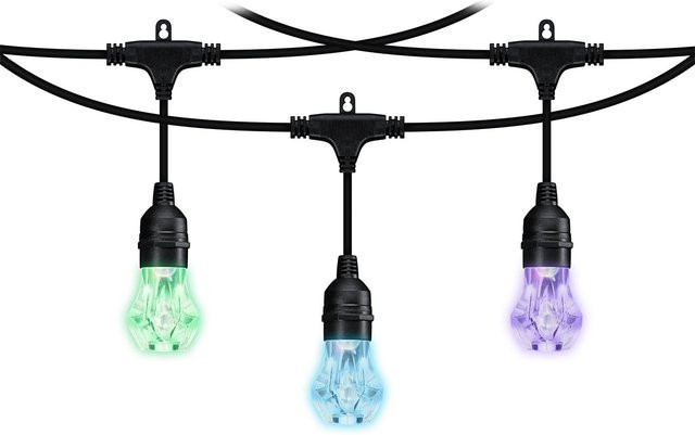 Nanoleaf Essentials Matter Smart Outdoor String Light Starter Set, RGBIC LED Lichterkette für den Garten, Schwarz, 15m - Bild 1