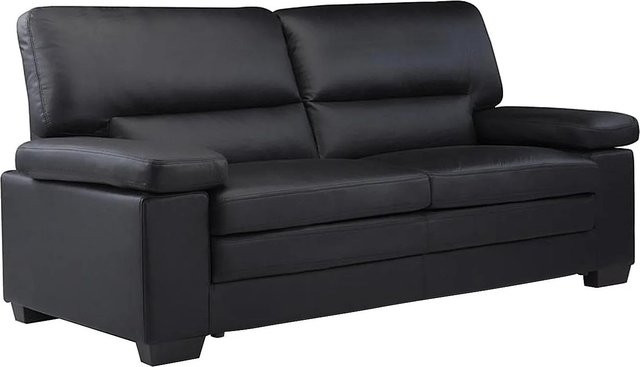 Vente-unique Couchgarnitur Mimas in Schwarz aus Kunstleder bestehend aus einem 2-Sitzer und einem 3-Sitzer mit Maßen von Breite: 162 cm und Breite: 210 cm - Bild 1