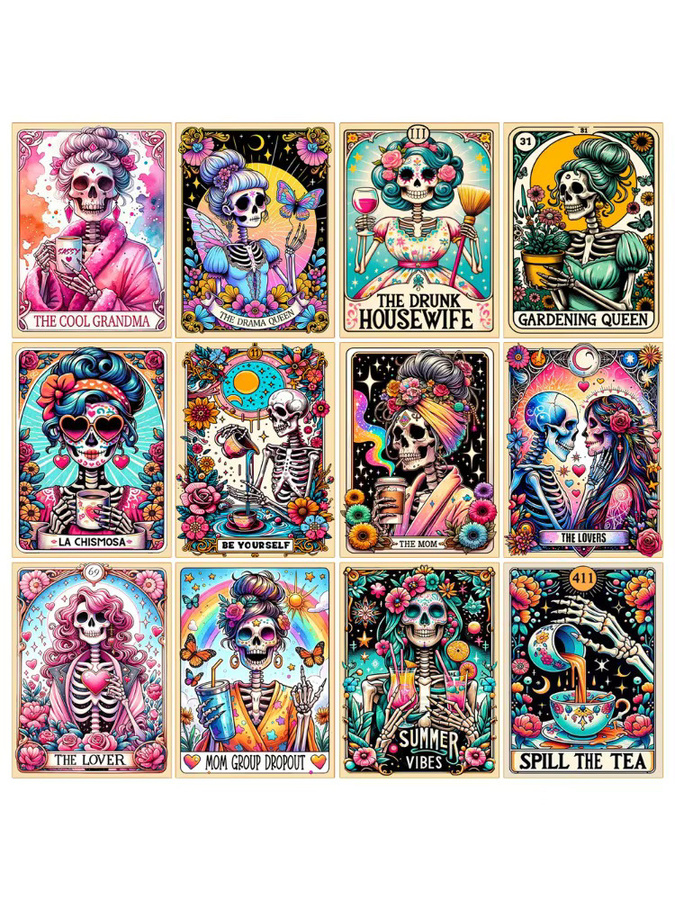 YUTTEE Diamond Painting Set Tarot Schädel Mädchen Motiv in Multicolour als DIY Mosaik Kunst Set für Erwachsene - Bild 3