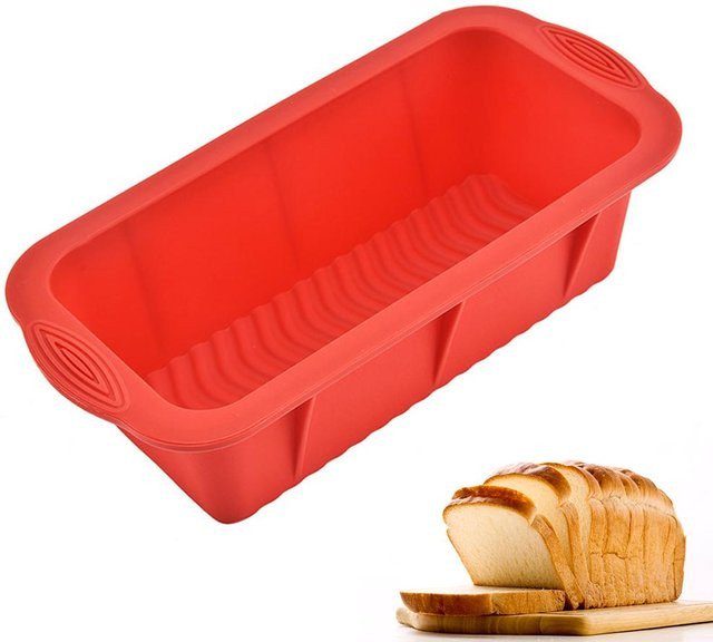 CosyHome Silikon Brotbackform in Rot, rechteckige Toastform mit Antihaftbeschichtung, B/T/H: 25,3 x 12,0 x 7,2 cm - Bild 1