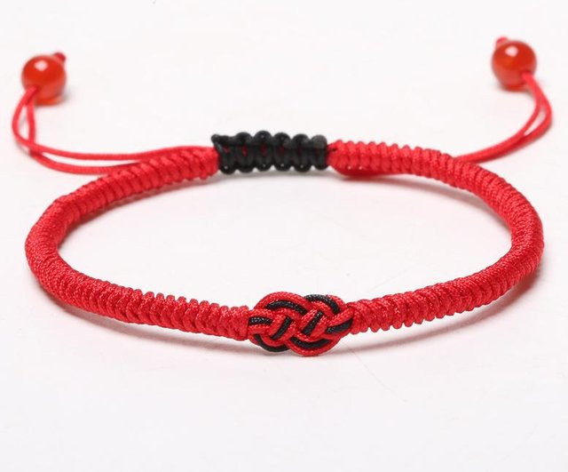 RubyHiso Armband, Rot Schwarz, Geflochtenes Nylonseil, Unisex - Bild 1
