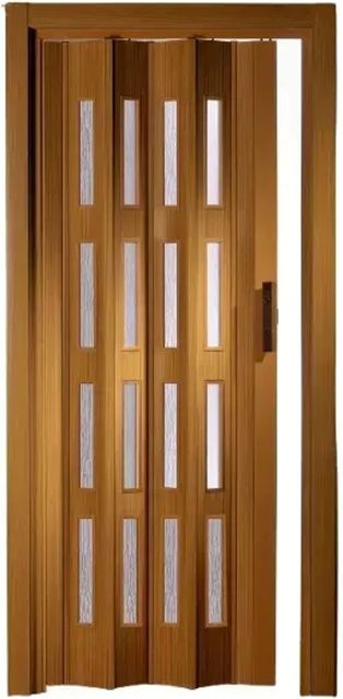 Forte Premium Kunststoff Falttür Luciana mit 4 Fenstern in Mahagoni Braun, B: 88,5 cm, H: 202 cm - Bild 2