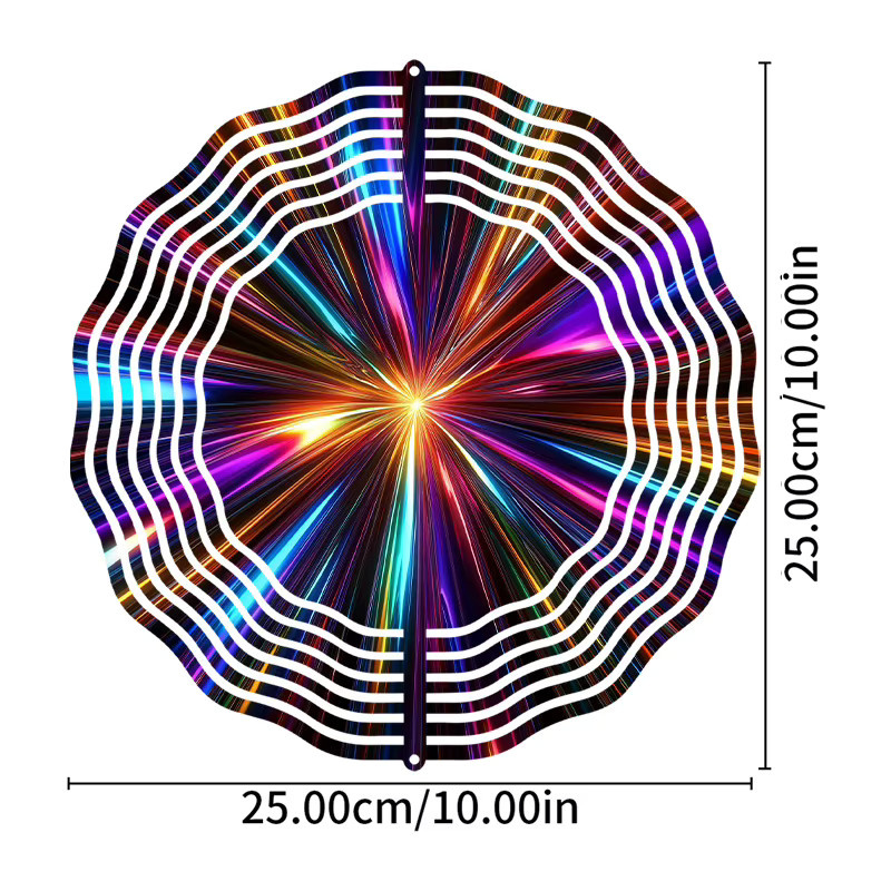CIFBUY 3D Mandala Windspiel aus Metall in Multicolour als geometrische Windmühle für den Garten und die Außendekoration - Bild 4