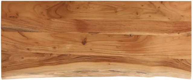 vidaXL Tischplatte aus Akazien-Massivholz in Natur Braun, Rechteckig mit Baumkante, B/T/H: 100 x 40 x 2,5 cm - Bild 1