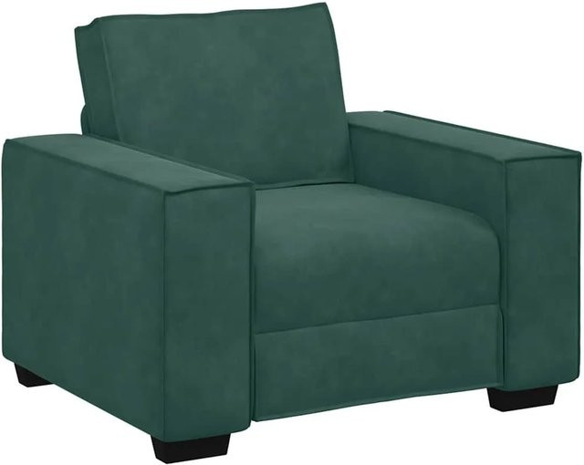 vidaXL Sessel Dunkelgrün aus Samt mit Armlehnen B: 100 cm, T: 78 cm, H: 84 cm - Bild 1