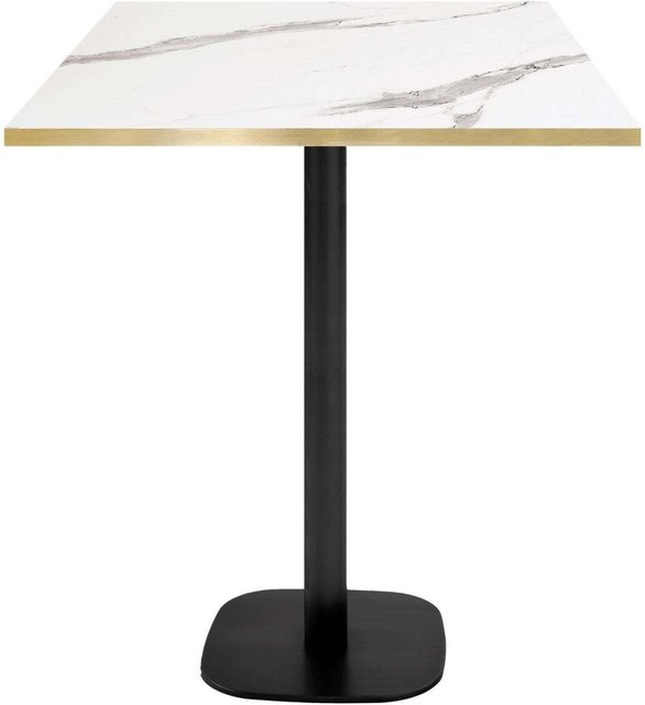 RestooTab Stehtisch Round quadratisch mit weißer Platte und schwarzem Gestell, B/T/H: 70 x 70 x 113 cm - Bild 1