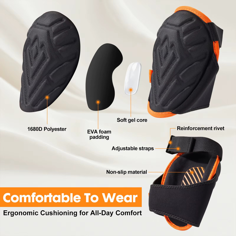 LIDUEN PRO Knieschoner für die Arbeit mit ergonomischem Gelkissen und Schaumstoffpolsterung - Bild 2