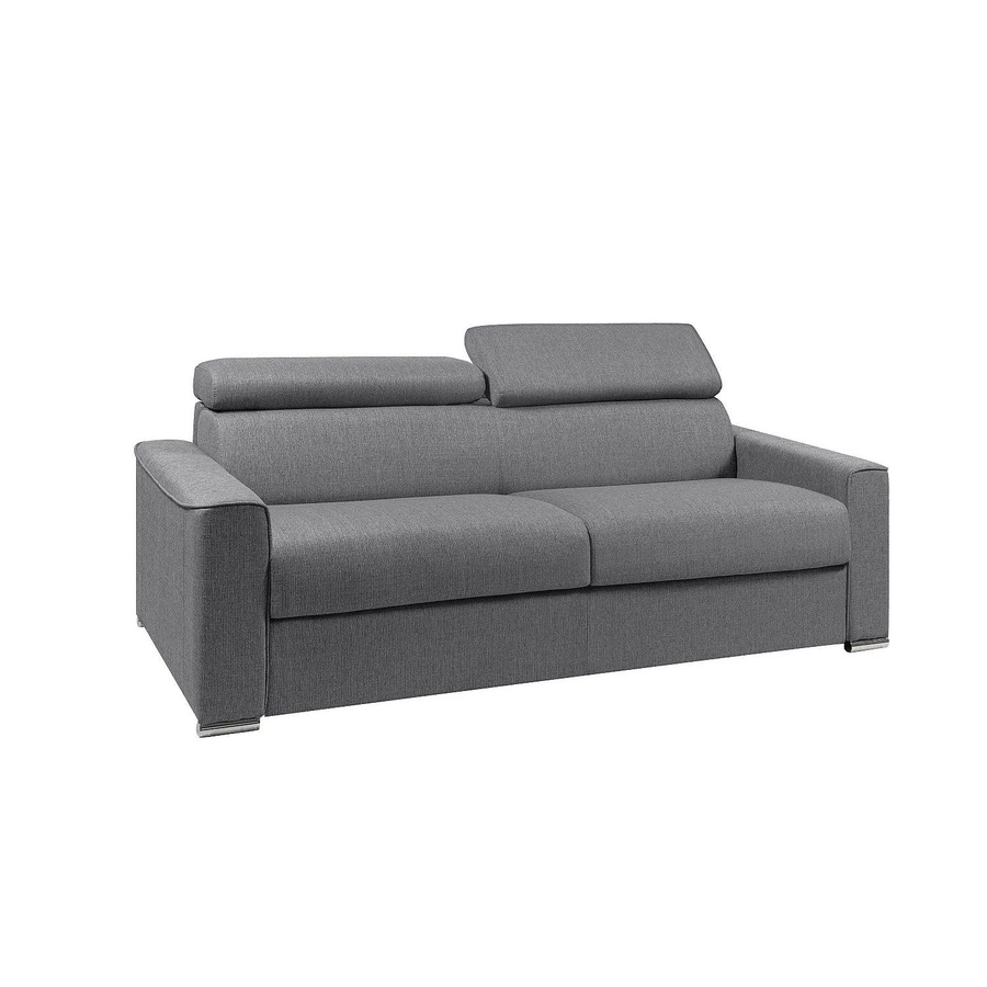 Vente-unique Schlafsofa Vizir Grau mit verstellbarer Kopfstütze, Breite: 216 cm - Bild 2
