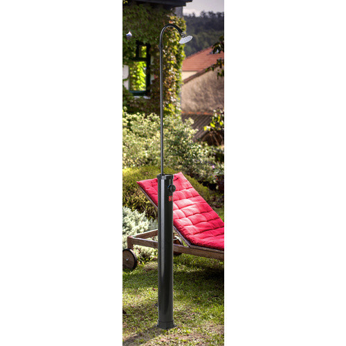 GRE Solardusche aus schwarzem PVC mit 11 l Tank und verstellbarem Duschkopf - Bild 4