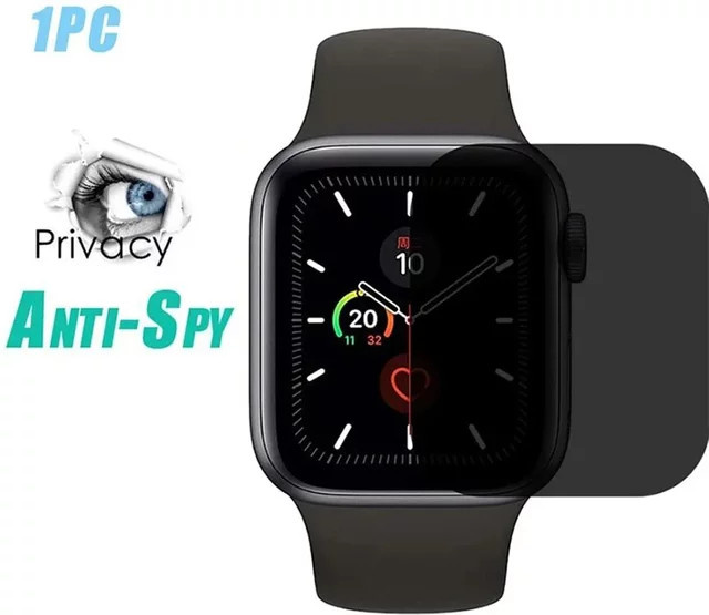 TINUORA Anti-Spionage Sichtschutzfolie für Apple Watch 45 mm, 40 mm, 44 mm, 41 mm, gebogene Displayschutzfolie für iWatch Serie 9, 8, 7, SE 6, 5, 4 - Bild 1