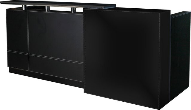 Jet-Line Empfangstheke Philadelphia in Schwarz mit modernem Design für 2 Personen, Breite: 250 cm - Bild 1
