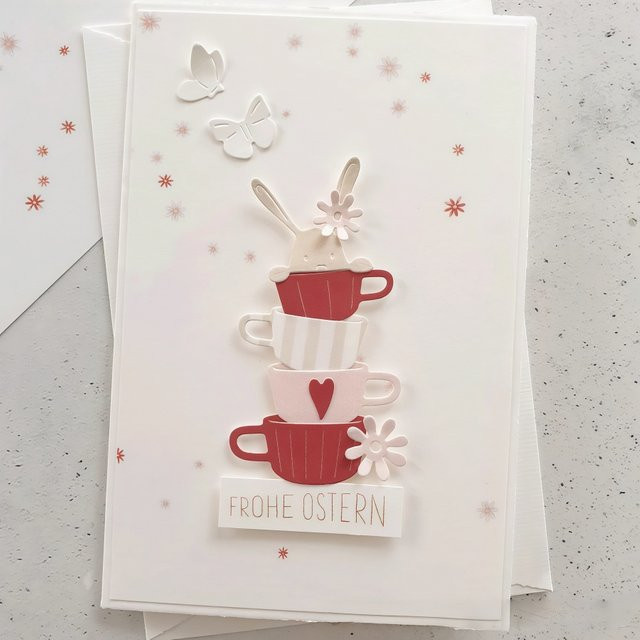 Metall-Stanzformen Tassengirlande für Scrapbooking, Papierbasteln und Fotoalben - Bild 1
