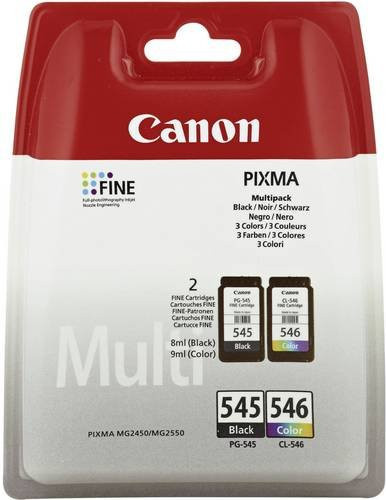 Canon Original Tinten Multipack PG-545 und CL-546 in Schwarz und Multicolor (Cyan, Magenta, Gelb) für PIXMA Drucker - Bild 1