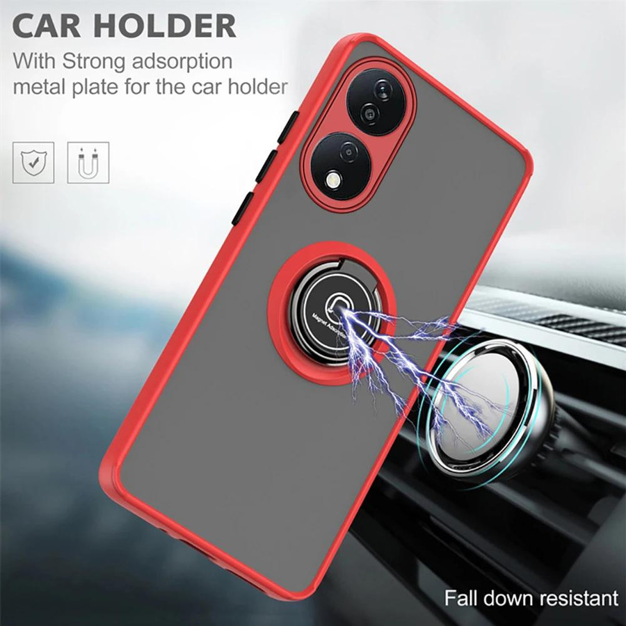 Stoßfeste Magnet-Hülle mit Ring für Honor X7b 4G in Matt-Optik - Bild 1