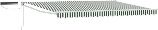 vidaXL Elektrische Ausziehbare Markise aus Polyester in Grün und Weiß, B x H: 500 x 300 cm - Bild 1