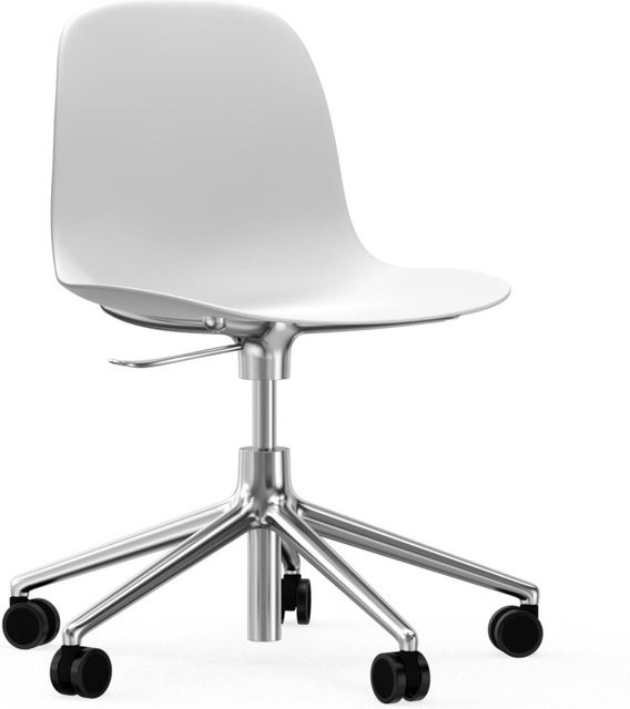 Normann Copenhagen Form Drehstuhl mit Rollen in Weiß aus Aluminium und Polypropylen - Bild 1