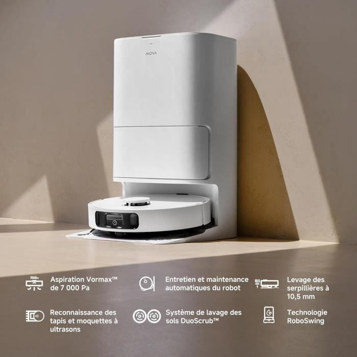 Mova E30 Ultra Saug- und Wischroboter mit automatischer Entleerstation und RoboSwing-Technologie in Weiß - Bild 3