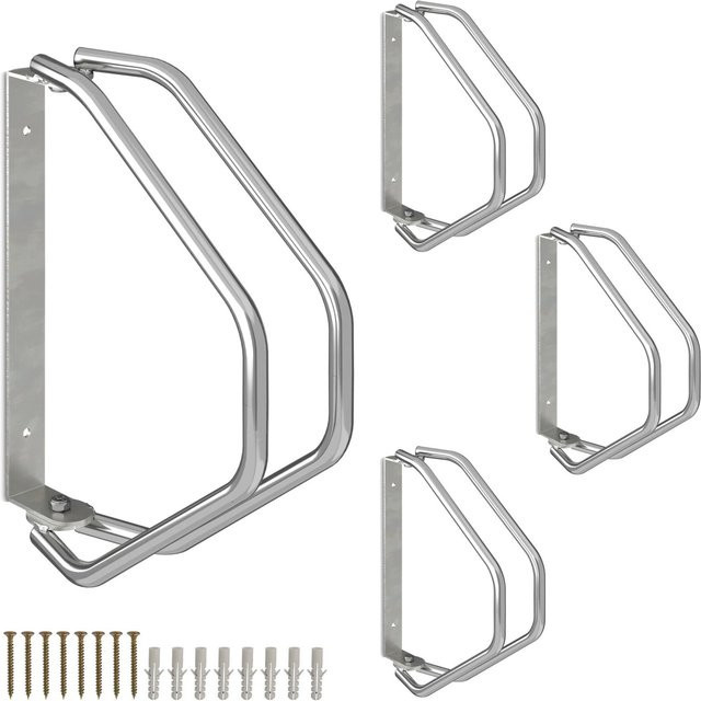 Relaxdays Fahrradständer 4er Set aus Stahl in Silber, schwenkbar, B/T/H: 32,5 x 9 x 29,5 cm - Bild 1