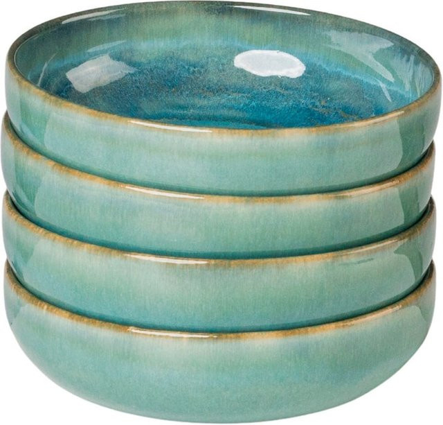 Gipfelstück Schüssel-Set aus Steinzeug in den Farben Blau, Grün, Grau und Weiß - Bild 1