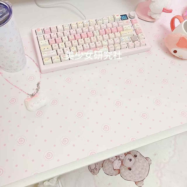 OIMG Mauspad Pink aus wasserdichtem PU-Leder für Büro und Schreibtisch - Bild 1