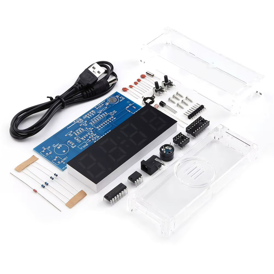 ALLOYSEED DIY Digitaluhr Kit mit Display, Datum, Wochentag, Temperatur und Alarm in Multicolor - Bild 5