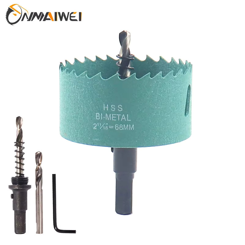 Onmaiwei Lochsäge aus Bimetall mit 68 mm Durchmesser in Grün für Holz, Metall, PVC und Kunststoff - Bild 2