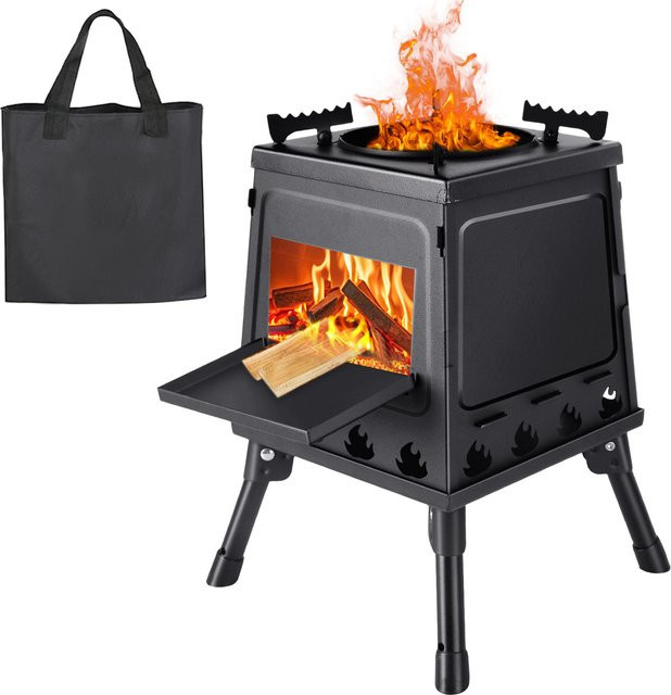 HGTUGO Klappbarer Holzofen aus Holz in Schwarz für Camping und Outdoor-Grillen, B/T/H: 35,0 x 22,0 x 22,0 cm - Bild 1