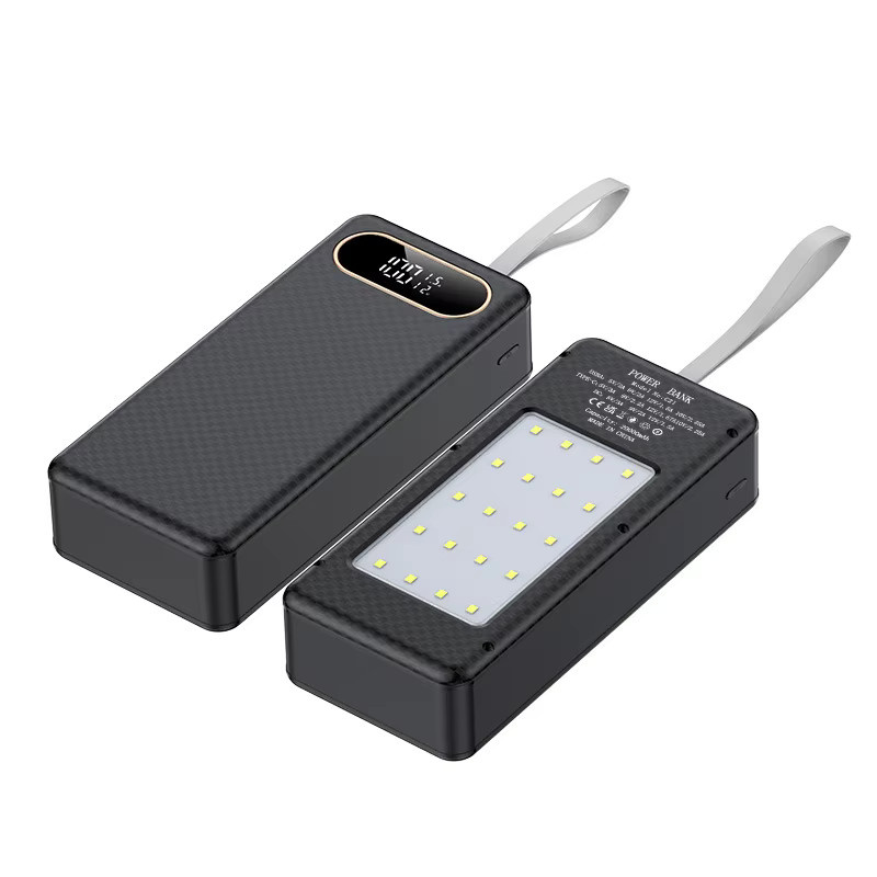Jiansu DIY Power Bank mit 22,5 W Schnellladefunktion, Dual USB und Typ C, inklusive LED-Licht für 21*18650 Batterien, in Schwarz oder Weiß - Bild 2