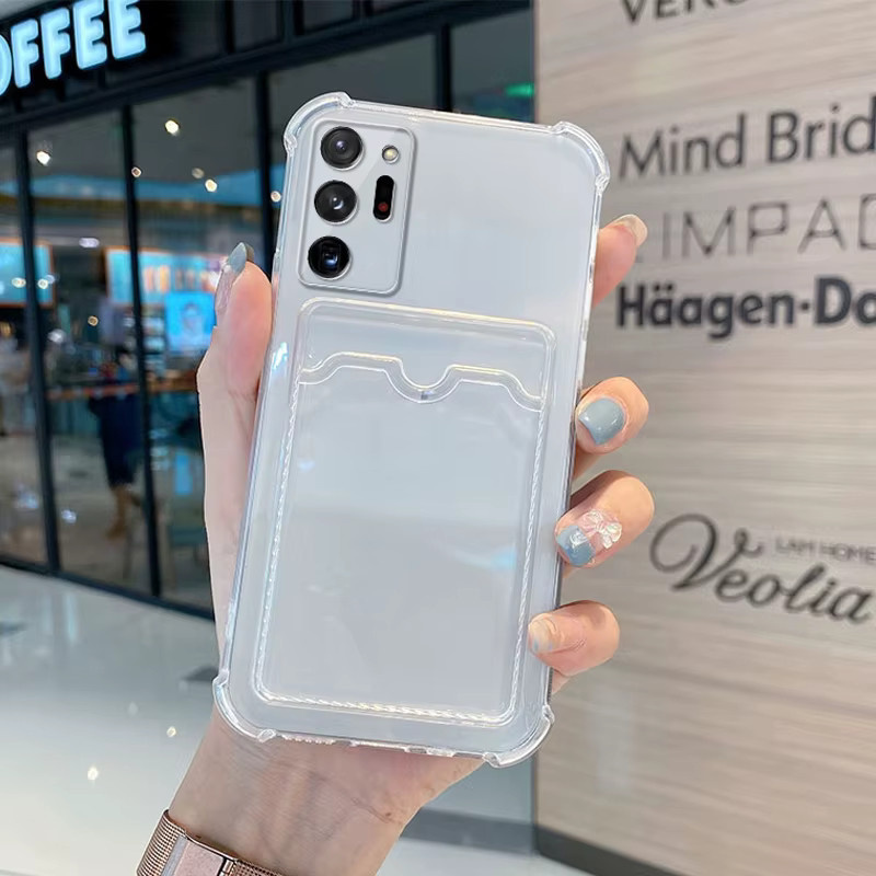 Stoßfeste Handyhülle mit Kartenfach für Xiaomi Redmi Note 13 12 11 10 9 Pro 8 9S 10S 11S 12S in Transparent - Bild 4