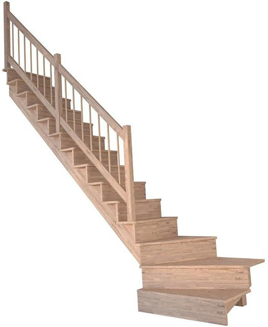 StarWood Treppe Lindos Pro Eiche Gewendelt in Braun mit Holz-Design-Geländer, Länge: 100 cm - Bild 1