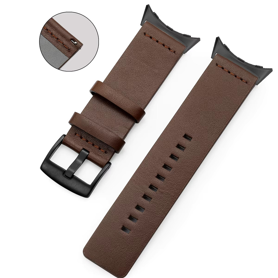 CAOWTAN Uhrenarmband Leder, Schwarz, Unisex - Bild 3