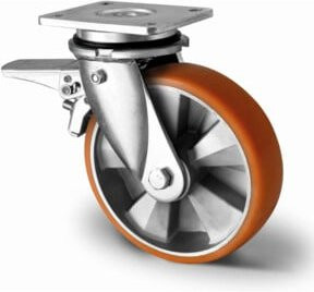 CASCOO Lenkrolle Serie BAU5 mit Totalfeststeller und Doppelkugellager, Durchmesser: 200 mm, verzinkt - Bild 1