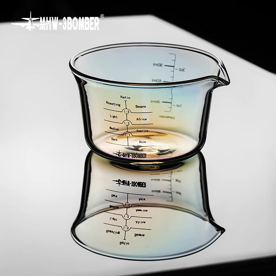 MHW-3BOMBER Espresso-Messbecher aus Glas mit Griff und Einzel-/Doppelausgießen, transparent, 120 ml - Bild 2