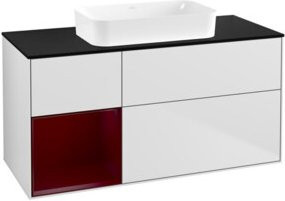 V&B Waschtischunterschrank Finion mit Regalfach links, Weiß matt lackiert, B/T: 120 x 60 cm - Bild 1