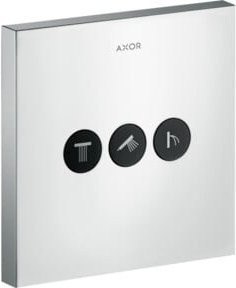 Hansgrohe ShowerSelect UP-Vtl Fertigmontageset mit 3 Ventilen, eckig, Edelstahl-Optik, Silber - Bild 1