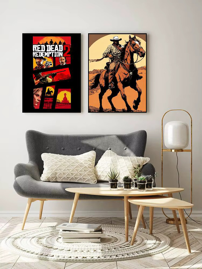 Kayou Red Dead Redemption 2 Poster Kunstdruck im Anime-Stil, Mehrfarbig, B: 15,0 cm, H: 10,0 cm - Bild 7