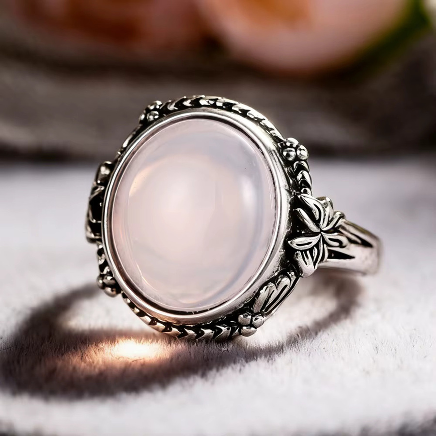 Huitan Vintage Damenring, Silber, Mondstein - Bild 2