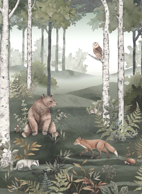 Boråstapeter Mural Tapete Wild Forest 6943 in Grün aus Vlies - Bild 1