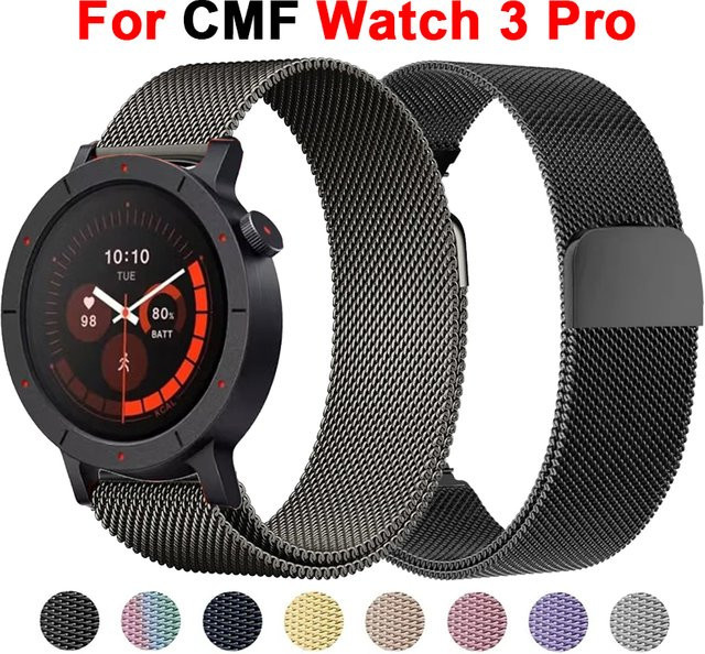 Uhrenarmband Edelstahl, Schwarz, CMF Watch 3 Pro, Nothing Watch Pro 2 - Bild 1