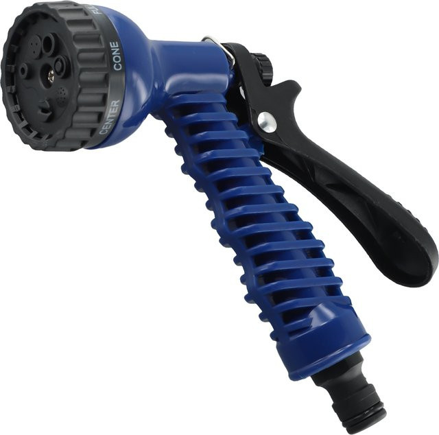 Hochdruck-Gartenschlauch mit Sprinkler für die Gartenbewässerung und Autoreinigung aus Kunststoff in Grün und Blau - Bild 1