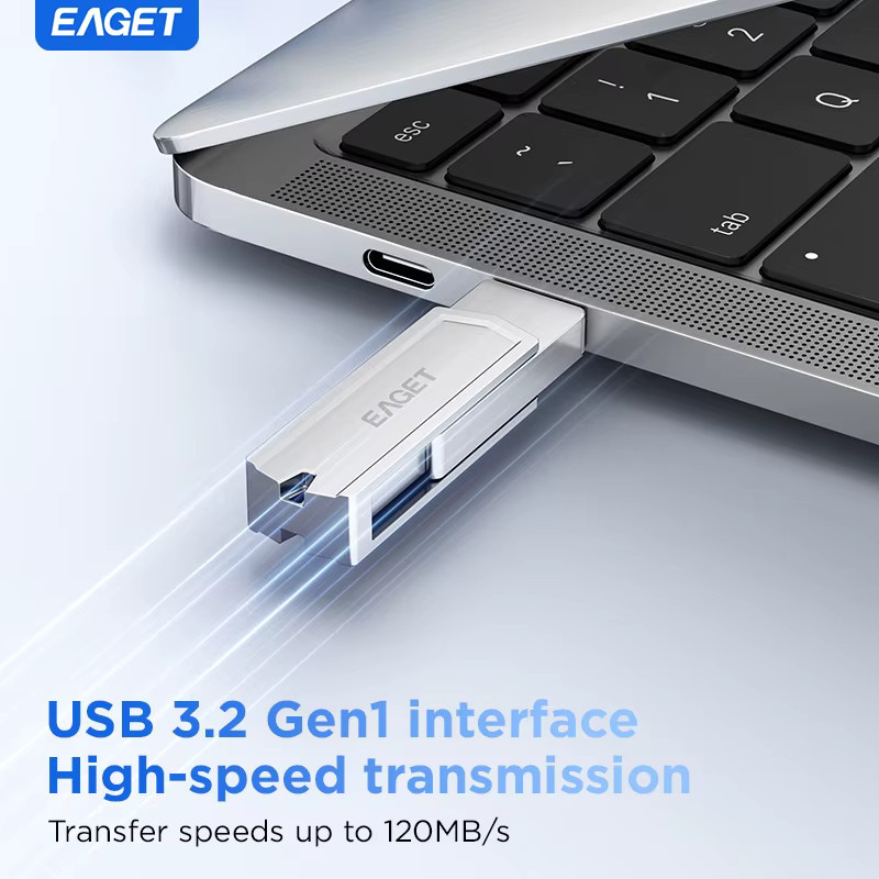 Eaget 2-in-1 USB 3.2 Flash-Laufwerk mit USB-C Anschluss in Silber - Bild 3