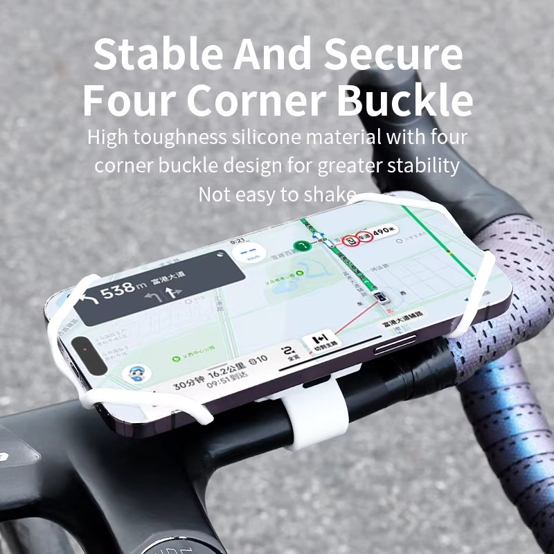 Modischer Silikon Fahrrad Handyhalter mit Quick-Release Funktion für Rennrad und Mountainbike in Schwarz - Bild 2