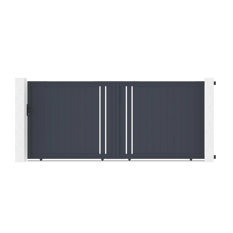 Casanoov Schiebetor Giona aus Aluminium in Grau mit Ranger C300 Motorisierung, Breite: 400 cm, Höhe: 180 cm - Bild 2
