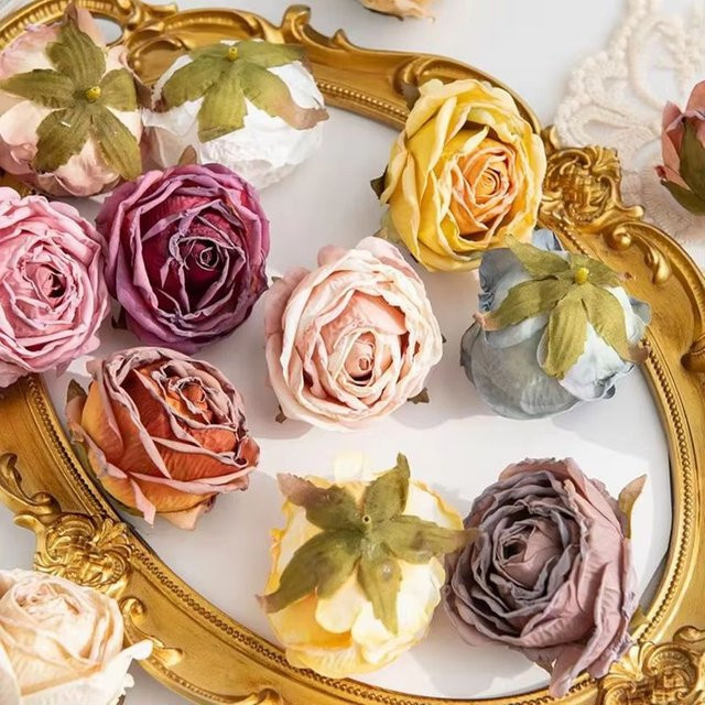 Premium Seidenrosen als künstliche Blumen für Hochzeits-Brautsträuße, Dekokränze und Gartenpartys in Multicolour - Bild 1