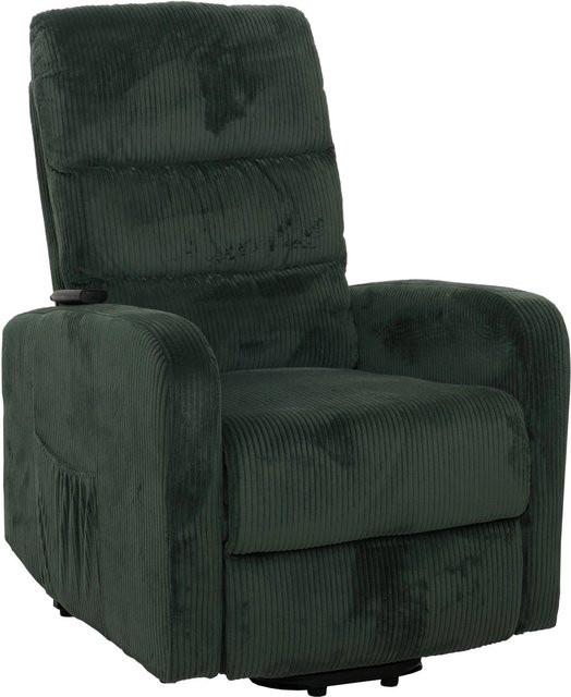 MCW Fernsehsessel K62 mit Liegefunktion und Aufstehhilfe in Grün aus Cord und Metall - Bild 2